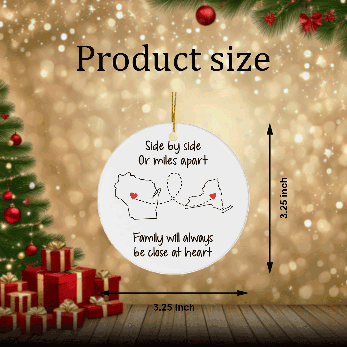 Long-Distance Family Christmas | Close at Heart Gift | Ceramic Ornament